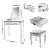 Dressing Table Modern with Rectangle LED Light -017