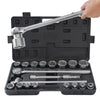 Socket Set, 3/4 Inches hexagon 19-50mm with 2 Extension Bars with Storage Case 21pcs