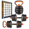 ZERRO Multifunctional Adjustable Weights Dumbbells & Kettle Set