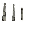 Impact Drill Bits Socket Adapter 1/4" 3/8" 1/2" 3 pcs