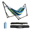 Hammock Foldable Steel Frame Blue&Green