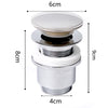 Basin Sink Waste Chrome Slotted Pop UP Click Clack with Overflow