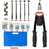 Professional Hand Blind Rivet Nut Tool Riveter Gun Kit with 150 Rivets M5 M6 M8 M10 M12 (30 pieces each)