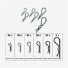 Hair Hitch Pin R Clip Spring Split Pins Assortment Ø 2.4 - 4.0 mm 150 pcs