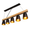 Pendant Light Black in Wood and Metal