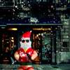 Self Inflating LED Santa with Beer