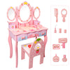 Dressing Table for Kids with Stool & Mirror Pink